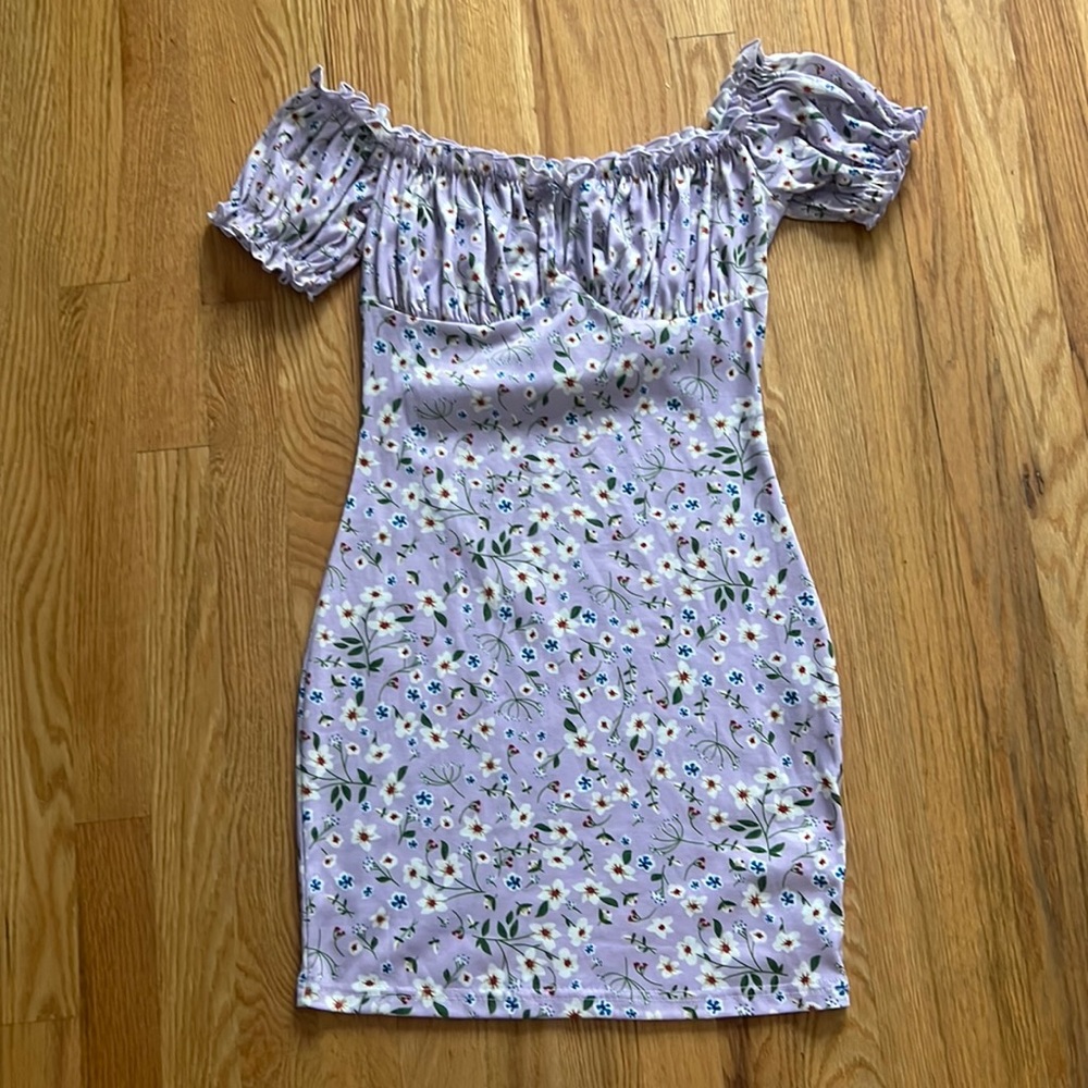 Purple floral dress